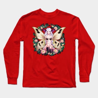 Moth Girl anime, cute giant monster kawaii anime tee Long Sleeve T-Shirt